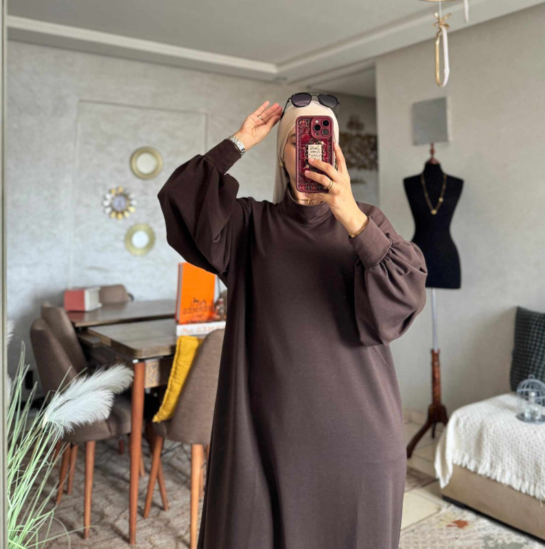 فستان ماكسي كاجوال بأكمام بالون – راحة وأناقة في آنٍ واحد | 6 ألوان